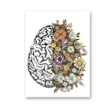 Floral Heart Anatomy Print - Flowery Brain