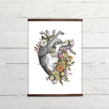 Floral Heart Anatomy Print - Flowery Brain