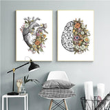 Floral Heart Anatomy Print - Flowery Brain