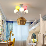 Plafonnier en Forme de Maison avec Ballon, Chambre d'Enfant