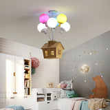 Plafonnier en Forme de Maison avec Ballon, Chambre d'Enfant
