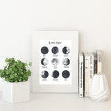 Poster Moderne des Phases Lunaires