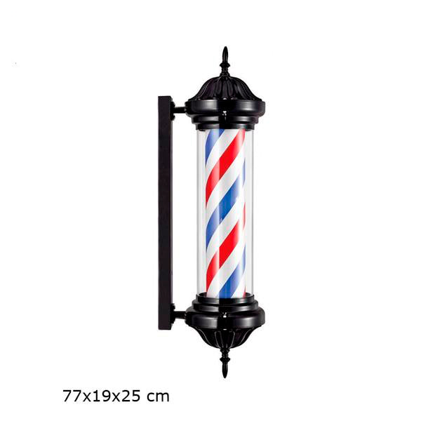 Poteau de Coiffeur Noir Lumineux 339D à Rotation Automatique