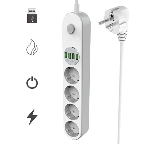 Power strip with 4 USB ports