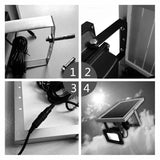 Projecteur Solaire Extérieur Étanche LED IP67, Lampe Solaire LED