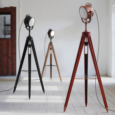 Vintage Style Tripod Spotlight Floor Lamp