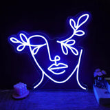 Néon décoratif LED - Visage à fleurs