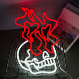 Néon décoratif LED Crâne amoureux pour une déco murale originale et romantique