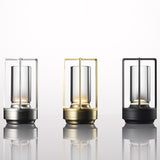 Lampe de Table Rechargeable Sans Fil Design Noir, Or, Argent - GOSHU