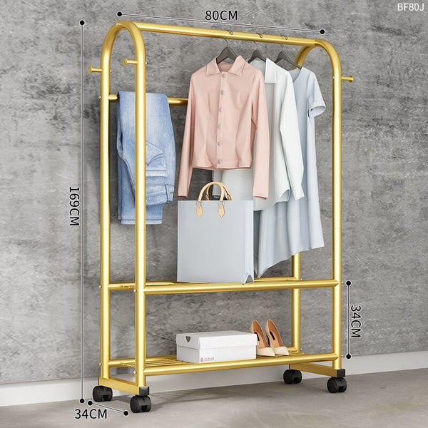 Penderie Haut de Gamme Blanc, Noir, Laiton pour Vêtements - TEBES