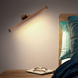 Applique murale sans fil pour couloir, tête de miroir en bois, aimant USB de fixation