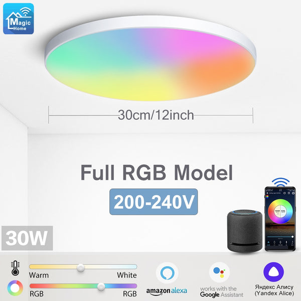 Plafonnier Connecté Wifi Blanc Couleurs Réglables Alexa/Google 30W - NEXA