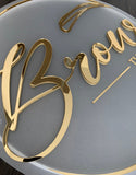 Enseigne Lumineuse Ronde finition Miroir Personnalisée avec votre Logo