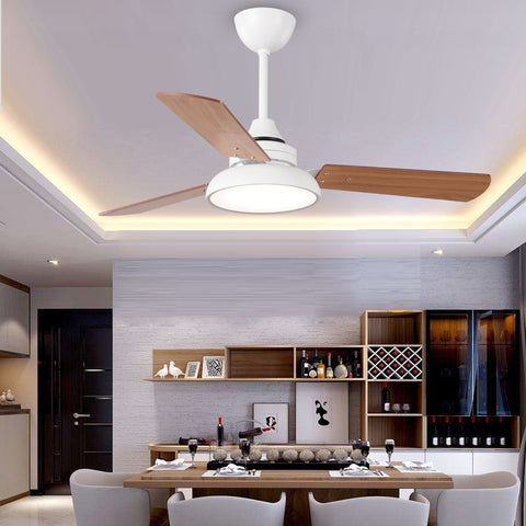 Ventilateur de Plafond Lumineux à LED avec télécommande en Bois - WINDKA