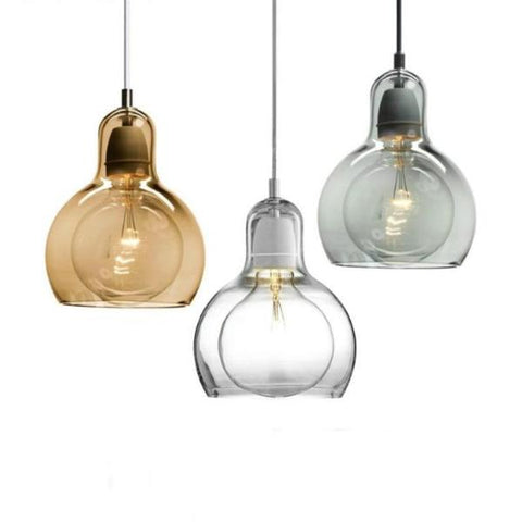 Suspension En Verre Clair Abat-Jour Moderne