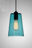 Lámpara Colgante Industrial E27 en Cristal Azul