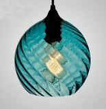Lámpara Colgante Industrial E27 en Cristal Azul