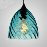 Lámpara Colgante Industrial E27 en Cristal Azul