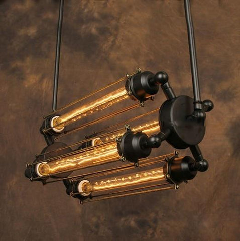 Vintage Industrial Pendant Light 4 Bulbs - BRONSON