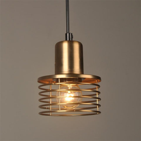 Colgante de hierro industrial - Bombilla enjaulada