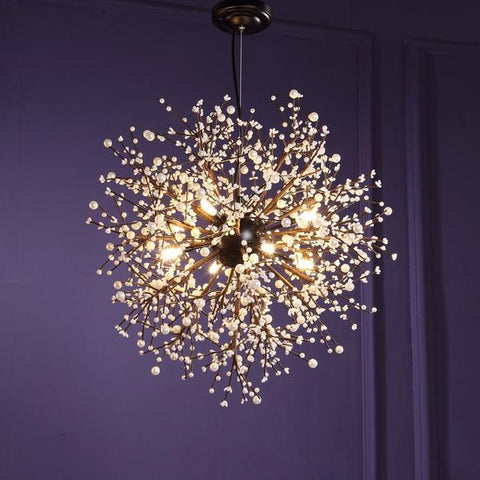 Lámpara colgante de fuegos artificiales de cristal LED moderna