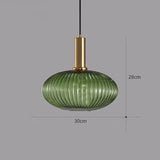 Suspension Colorée Vintage en Verre Strié et Laiton - MENELA