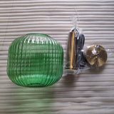 Suspension Colorée Vintage en Verre Strié et Laiton - MENELA