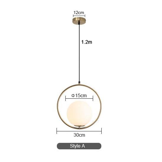 Suspension Minimaliste LED en Boule de Verre