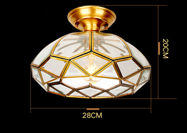 Modern LED Glass and Copper Pendant - SUZANNE