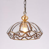 Modern LED Glass and Copper Pendant - SUZANNE