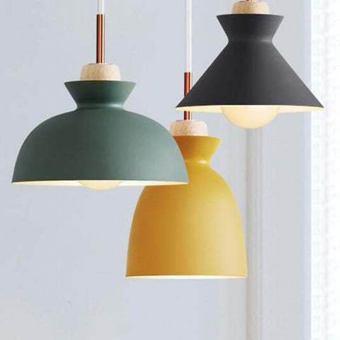 Suspension Moderne Colorée Minimaliste en Bois