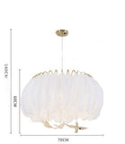 Modern Crystal and White Feather Pendant