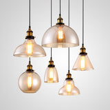 Suspension Vintage Ambrée en Verre