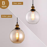 Suspension Vintage Ambrée en Verre