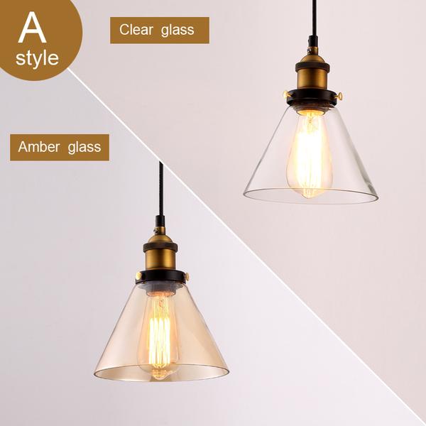 Suspension Vintage Ambrée en Verre