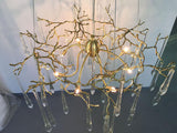 Suspension à Branches en Or et Verres de Cristal