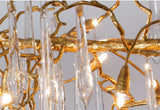 Suspension en Cristal à Branches en Or
