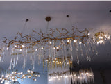 Suspension en Cristal à Branches en Or