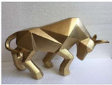 Sculpture de Vache Géométrique en Résine - Décoration Maison