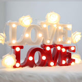 Veilleuse Romantique 3D LOVE Lettre LED Blanc Chaud