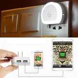 Veilleuse avec Capteur de Lumière Secteur avec Double Port USB