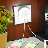 Veilleuse avec Capteur de Lumière Secteur avec Double Port USB