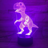 Veilleuse LED Illusion Dinosaure 3D 7 Couleurs avec télécommande