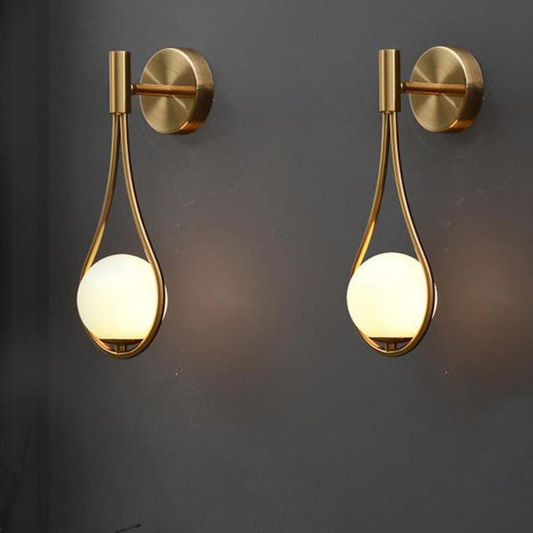 Applique Murale Luxe Minimaliste avec Globe en Verre 41 cm - AGDE