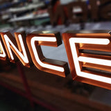 LED Neon sign with metal structure. Free quote.