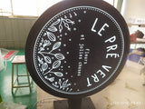 Enseigne Drapeau Lumineuse Ronde Double Face pour Extérieur, À Personnaliser