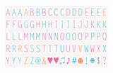 Pack de 85 lettres et symboles de couleurs pour lightbox A4