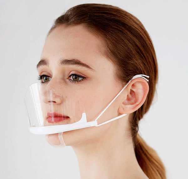 Mascarilla Protectora de Barbilla Transparente para Catering, Salón de Belleza... - Pack de 10