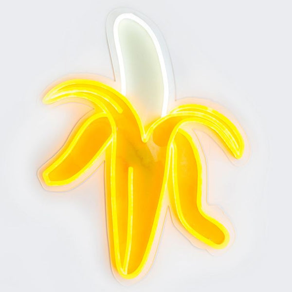 image de néon lumineux en forme de banane à brancher