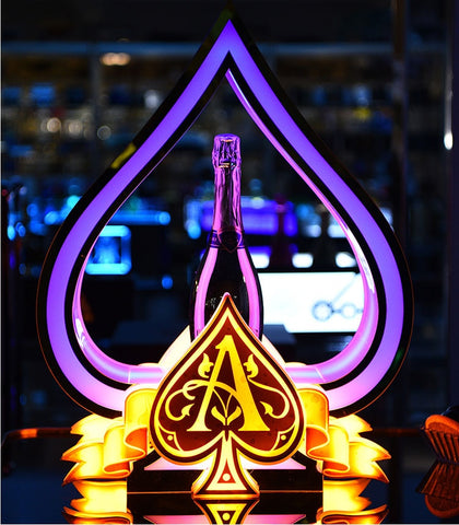 Illuminated Customizable Bottle Display for Club, Bar